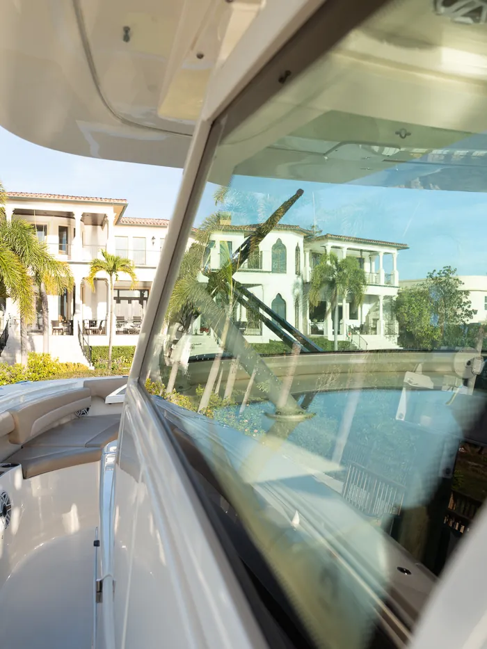 Polished boat hull side